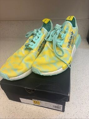 adidas NMD R1 Tie-Dye Sneakers in Yellow & Mint